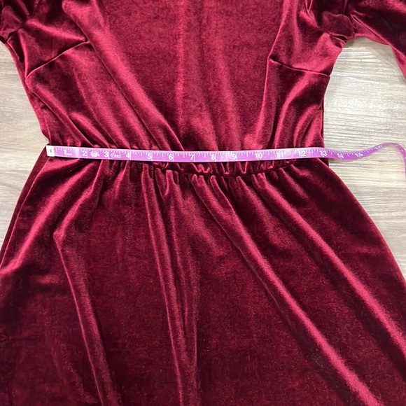Unbranded: Burgundy Velvet-Soft High Low Dress - Picture 9 of 10